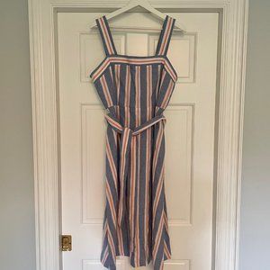 Nine West Blue White and Orange Striped Dress